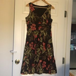 Floral print cotton sundress with pleated skirt